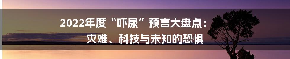 2022年度“吓尿”预言大盘点： 灾难、科技与未知的恐惧
