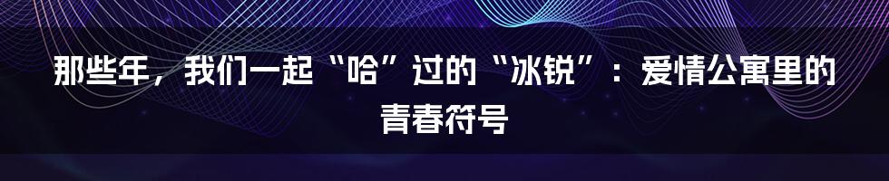 那些年，我们一起“哈”过的“冰锐”：爱情公寓里的青春符号