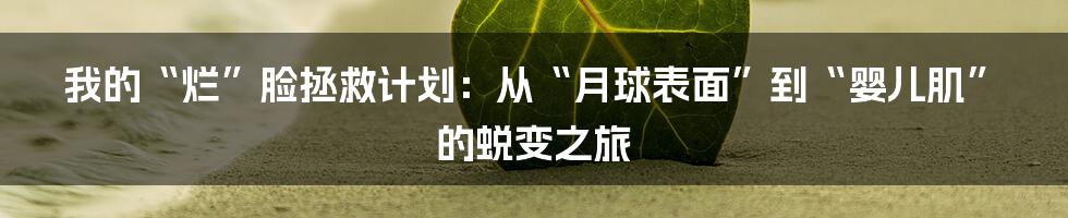 我的“烂”脸拯救计划：从“月球表面”到“婴儿肌”的蜕变之旅