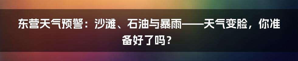 东营天气预警：沙滩、石油与暴雨——天气变脸，你准备好了吗？