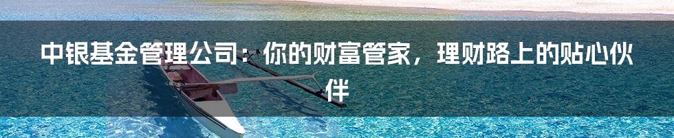 中银基金管理公司：你的财富管家，理财路上的贴心伙伴