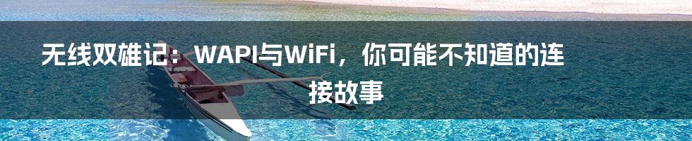 无线双雄记：WAPI与WiFi，你可能不知道的连接故事